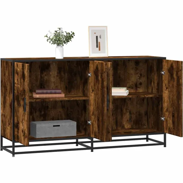 vidaXL Dressoir 134x35x76 cm bewerkt hout gerookt eikenkleurig Bruin