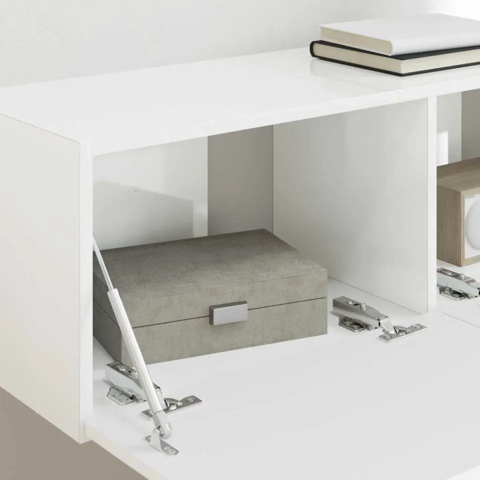 vidaXL TV Wandkast 2 st Glanzend Wit Bewerkt hout, foto 4