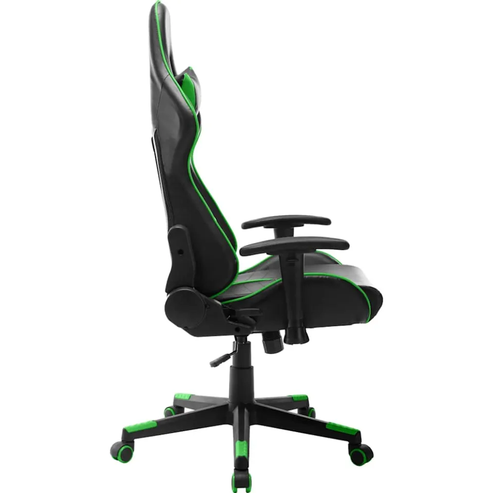 vidaXL Gamestoel kunstleer zwart en groen, foto 3