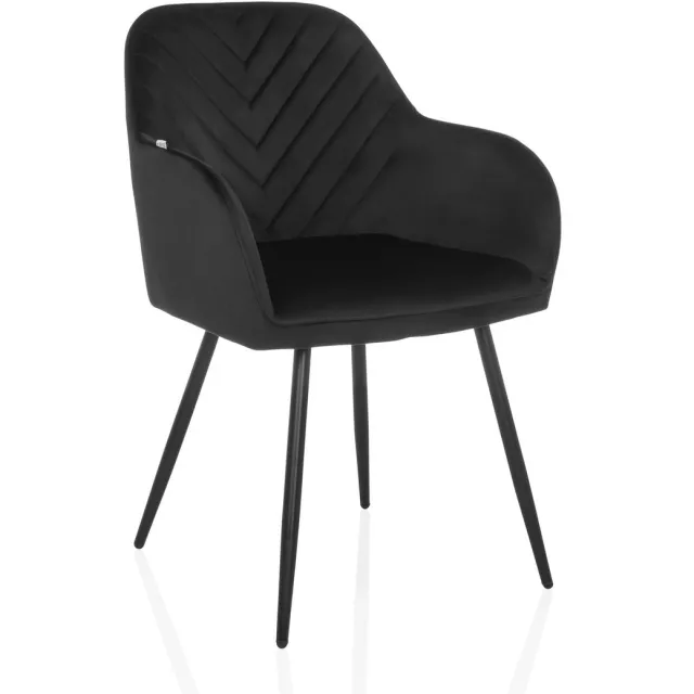 hjh LIVING Eetkamerstoel / schaalstoel CHARVELLE stof zwart hjh LIVING