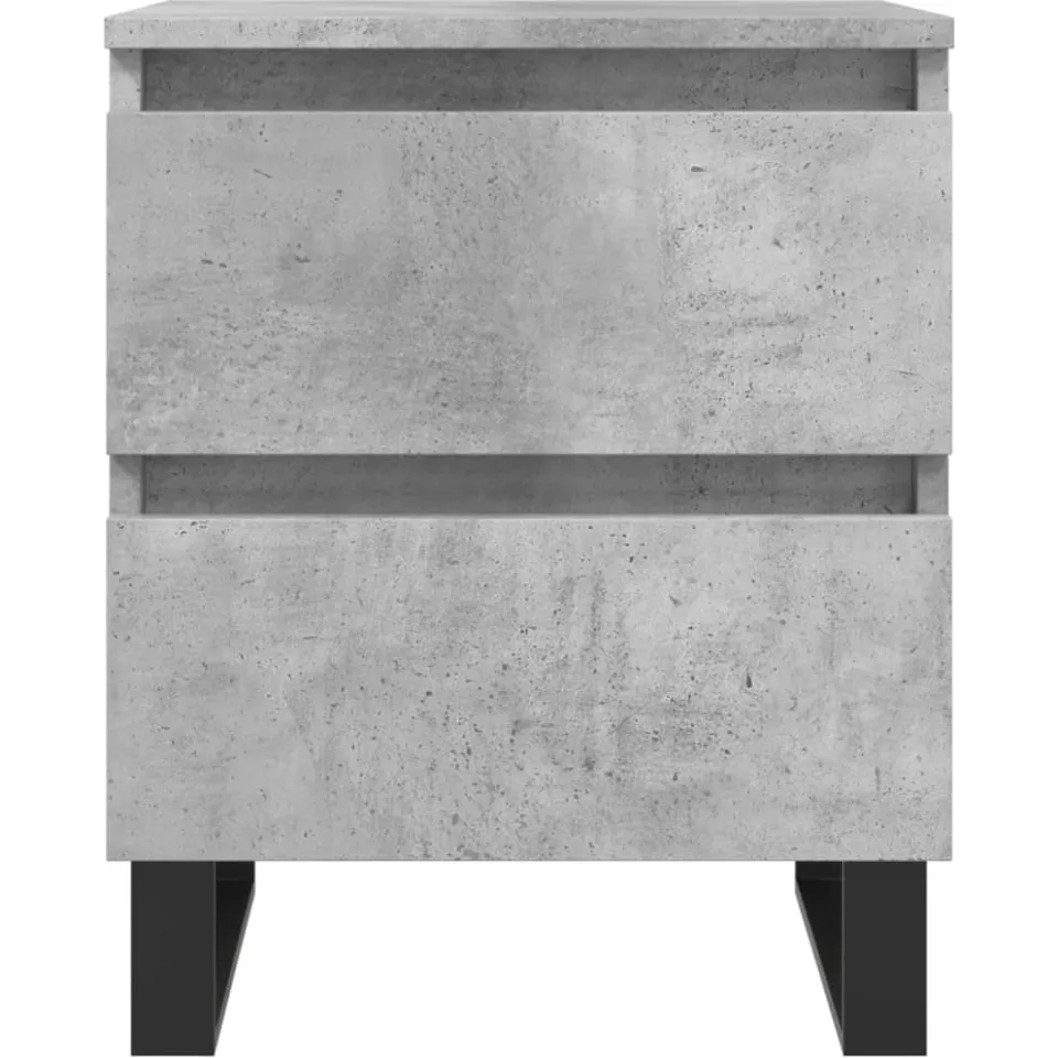 vidaXL Nachtkastjes 2 st 40x35x50 cm bewerkt hout betongrijs grijs