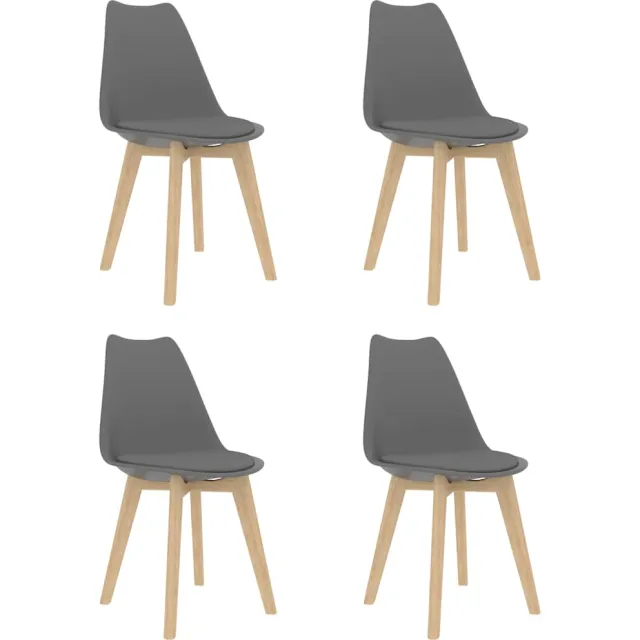 vidaXL Eetkamerstoelen 4 st kunststof grijs