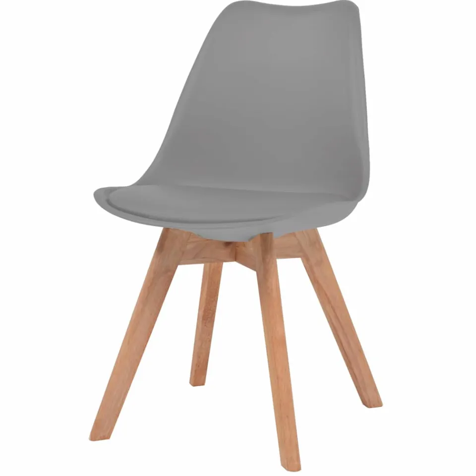 vidaXL Eetkamerstoelen 6 st kunststof grijs, foto 2