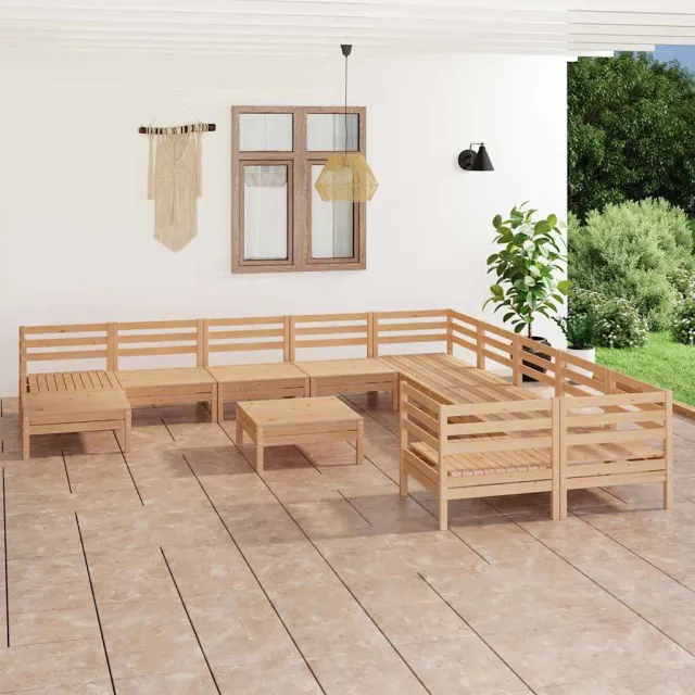 vidaXL 12-delige Loungeset massief grenenhout bruin, foto 2