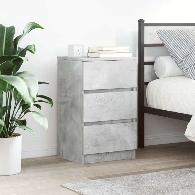 vidaXL Nachtkastje met 3 lades 39x35x65 cm betongrijs