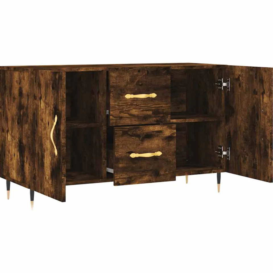 vidaXL Dressoir 100x36x60 cm bewerkt hout gerookt eikenkleurig