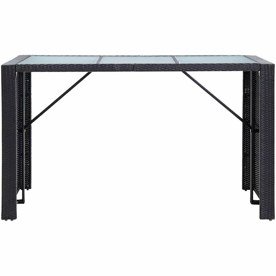 vidaXL 7-delige Tuinbarset met kussens poly rattan zwart, foto 3