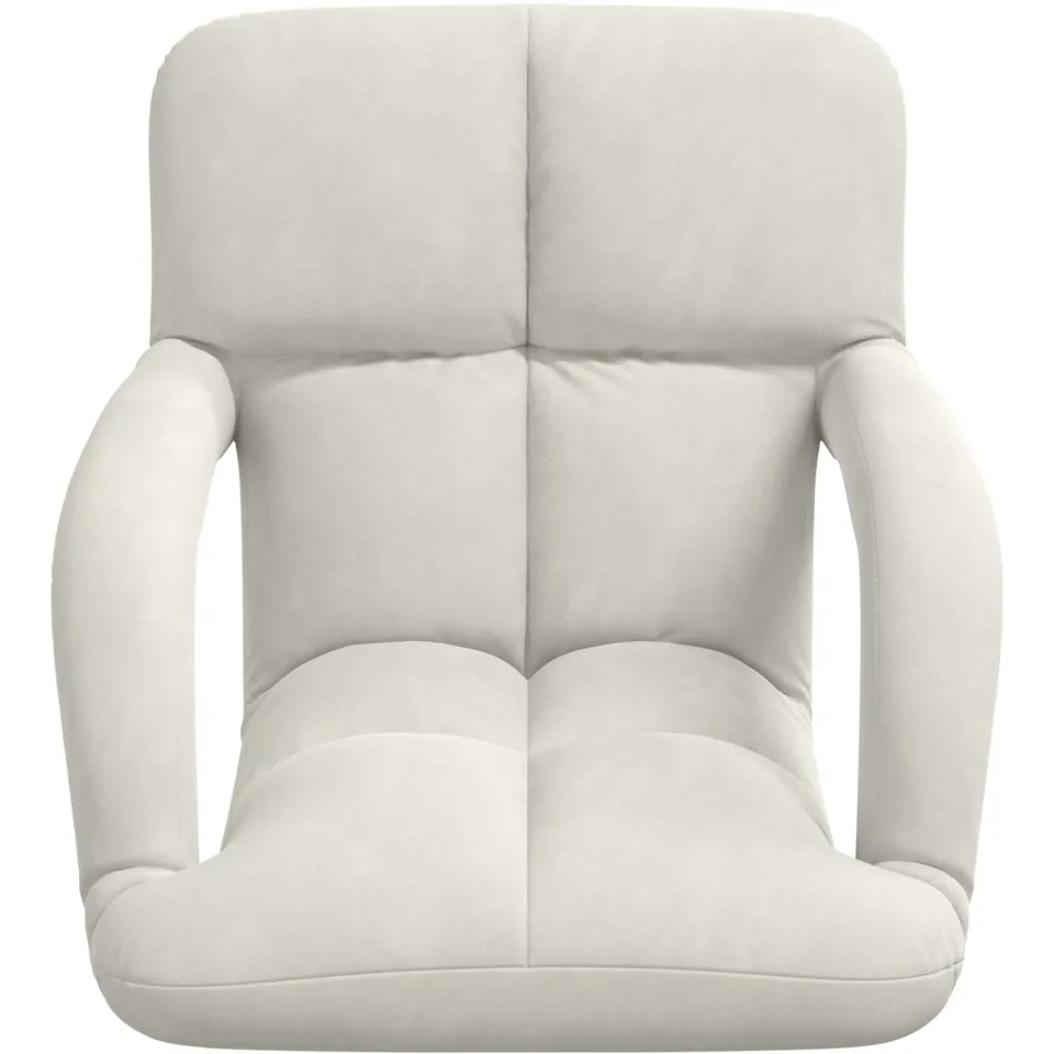 vidaXL Verstelbare vlo stoelen Crèmekleurig Fluweel, foto 4