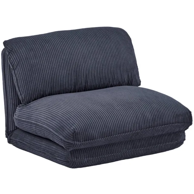 sweeek Slaapfauteuil 1 persoons loungestoel corduroy - cosy donkerblauw