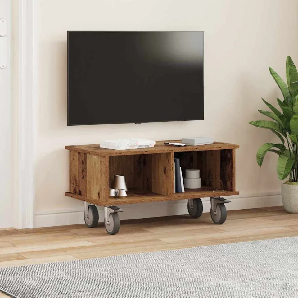 vidaXL TV-standaard 68,5 x 35 x 35 cm Oudhout Bewerkt hout bruin, foto 3