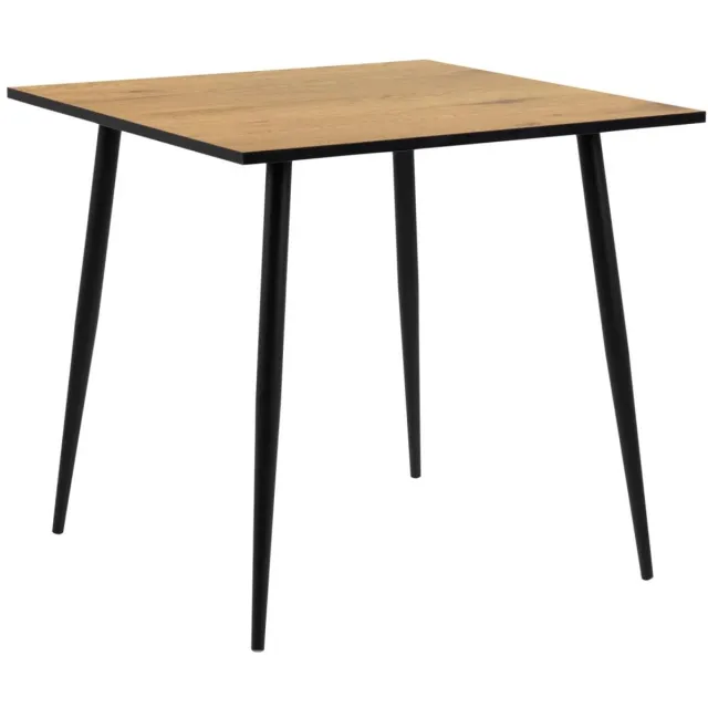 Giga Living Eettafel Willy - Vierkant Naturel/Zwart - 80x80x75cm