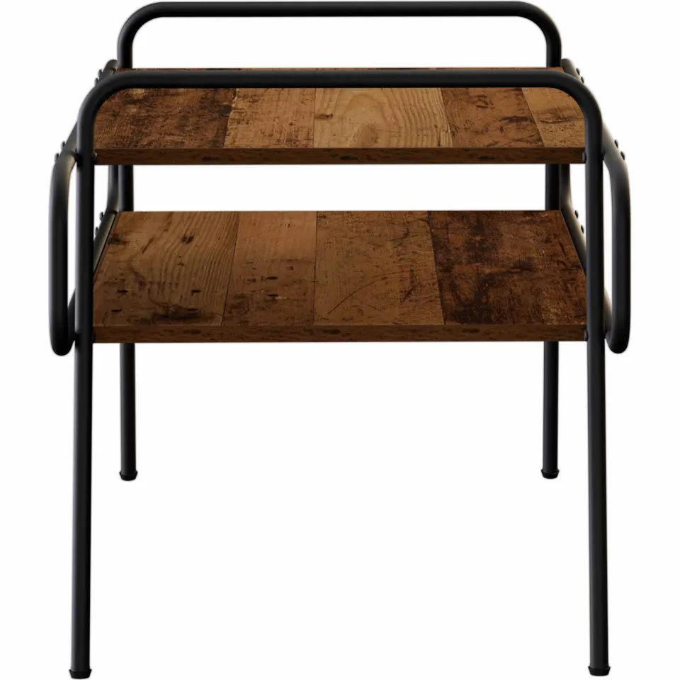 vidaXL Salontafel Oud hout 70 x 50 x 51 cm Bewerkt hout bruin, foto 4