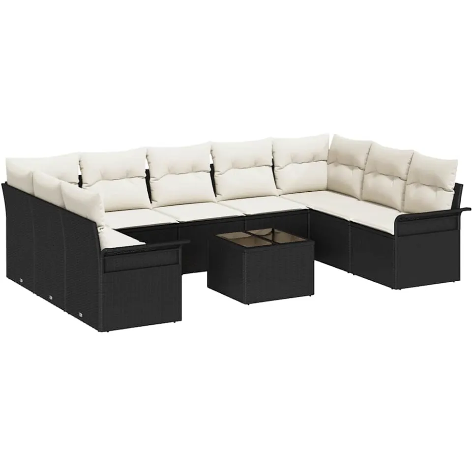 vidaXL Tuin Sofa Set 10 st Bruin poly rattan, foto 4
