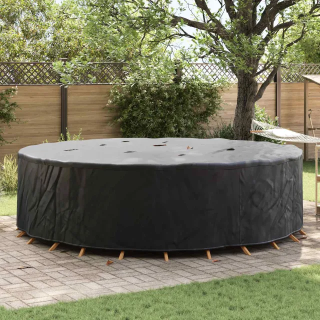 vidaXL Meubelhoes 320 x 320 x 105 cm 210D Oxford Stof Rond Waterdicht Zwart