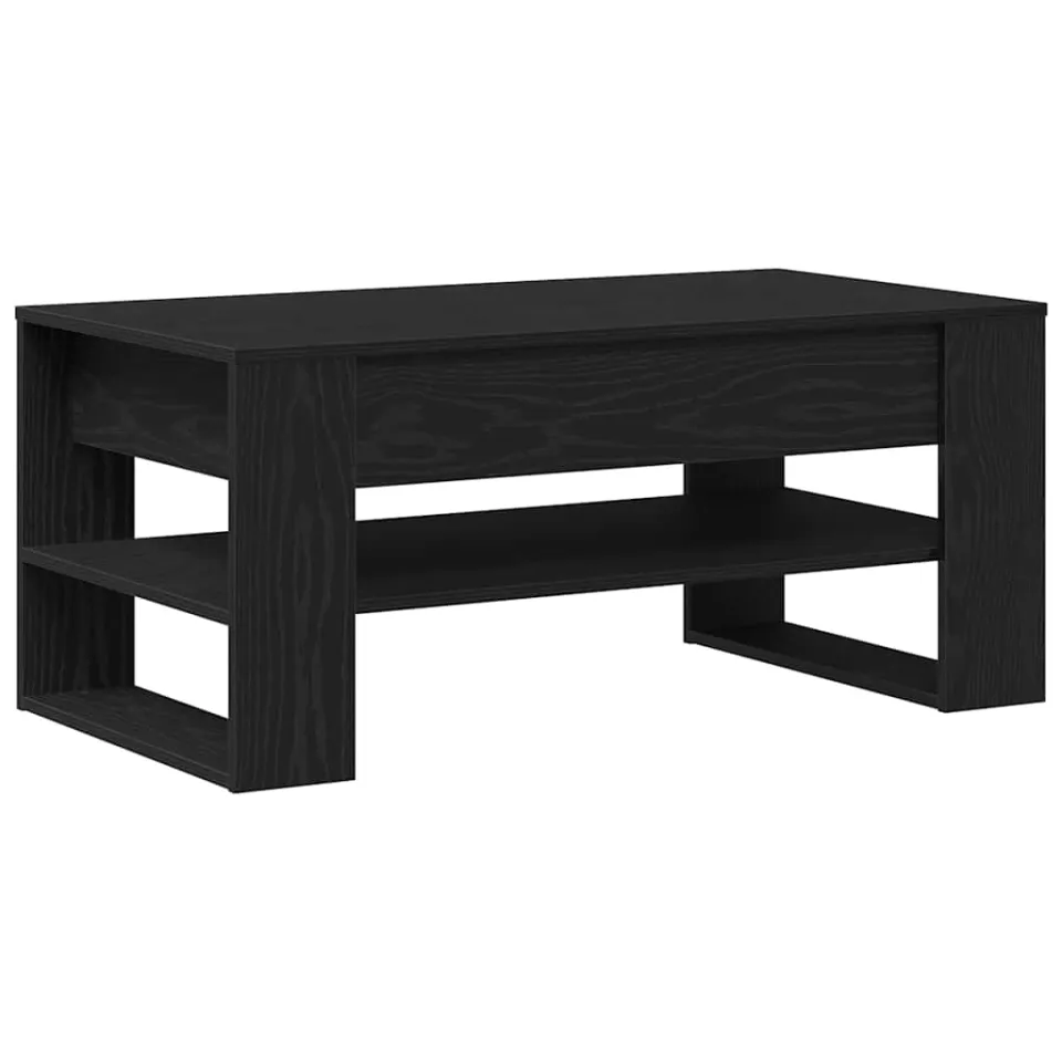 vidaXL Salontafel Zwart Eiken 102 x 55 x 45 cm Bewerkt hout, foto 3