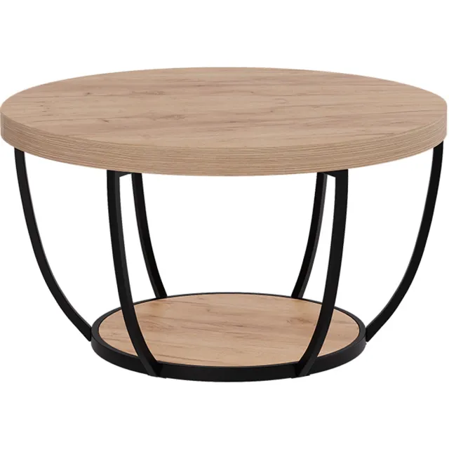 Vicco Arvina Salontafel – 80 x 80 cm Krachtige eik goud Goudkleurig Eiken