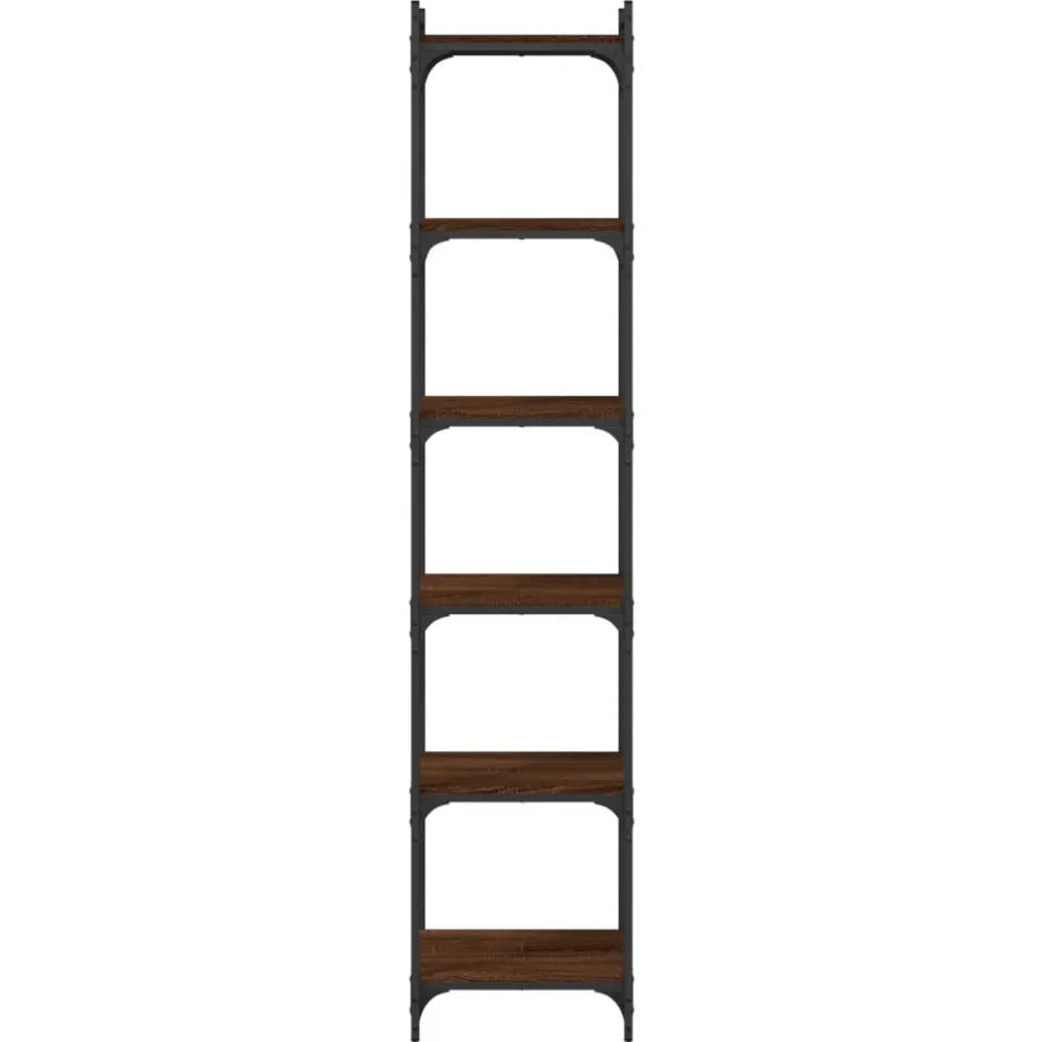 vidaXL Boekenkast 6-laags 40x30x188 cm bewerkt hout bruin eikenkleur, foto 3
