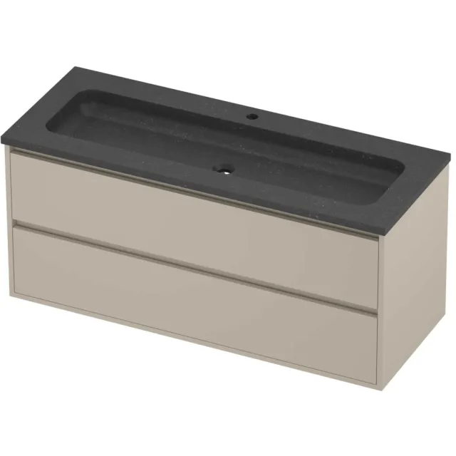 Proline Rollo Badmeubelset Hardsteen Elegant 1 Gat 2 Laden 120x46x54 cm Blue Stone Soft Linen Beige