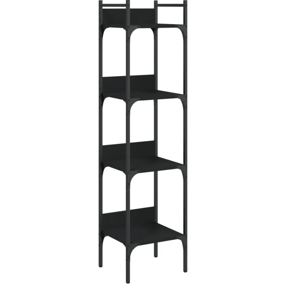 vidaXL Boekenkast 4-laags 35x30x138,5 cm bewerkt hout zwart