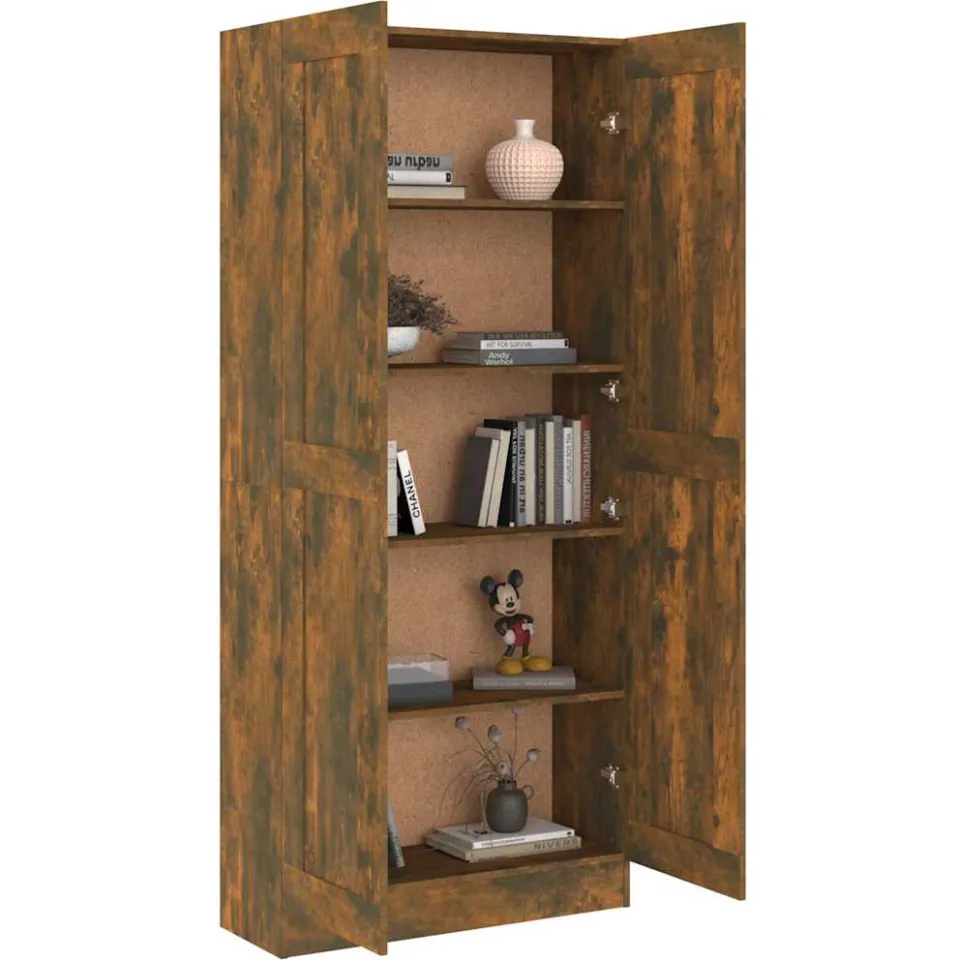 vidaXL Boekenkast 82,5x30,5x185,5 cm bewerkt hout gerookt eikenkleurig Bruin
