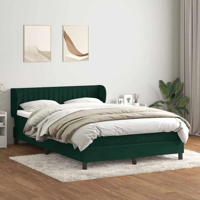 vidaXL Boxspring met matras fluweel donkergroen 160x220 cm groen