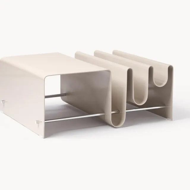 Westwing Collection Metalen salontafel Julia met tijdschriftenrek Beige