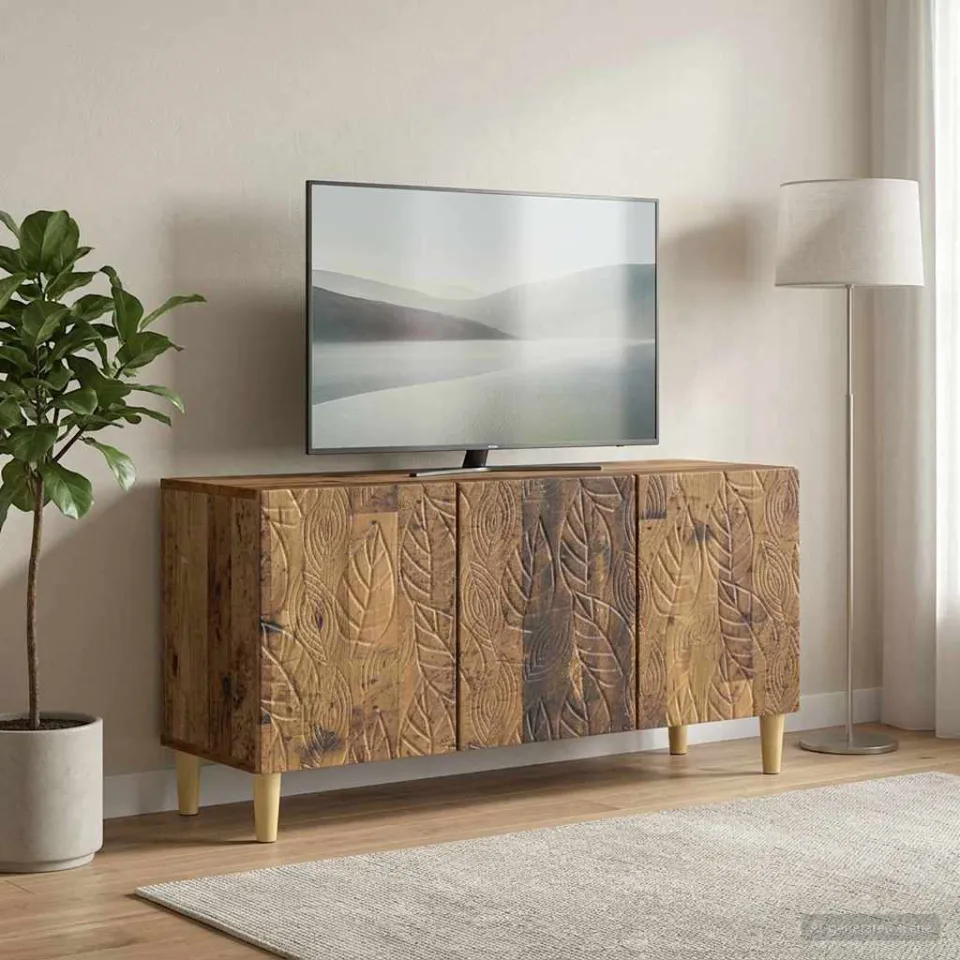 vidaXL TV-kast 99 x 34,5 x 50 cm Oud hout Bewerkt hout bruin, foto 3
