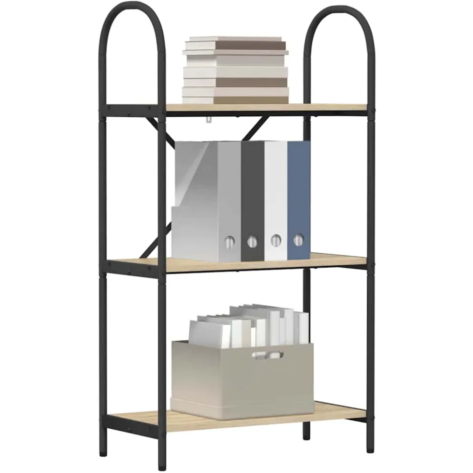 vidaXL Boekenkast 3-laags 60 x 30 x 109 cm Bewerkt hout Sonoma Eiken Bruin