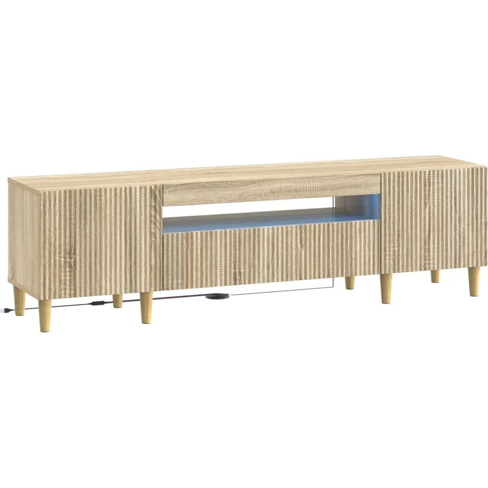 vidaXL LED tv-meubel ARNHEM 153 x 35 x 43 cm Sonoma Eiken Bewerkt hout, foto 3
