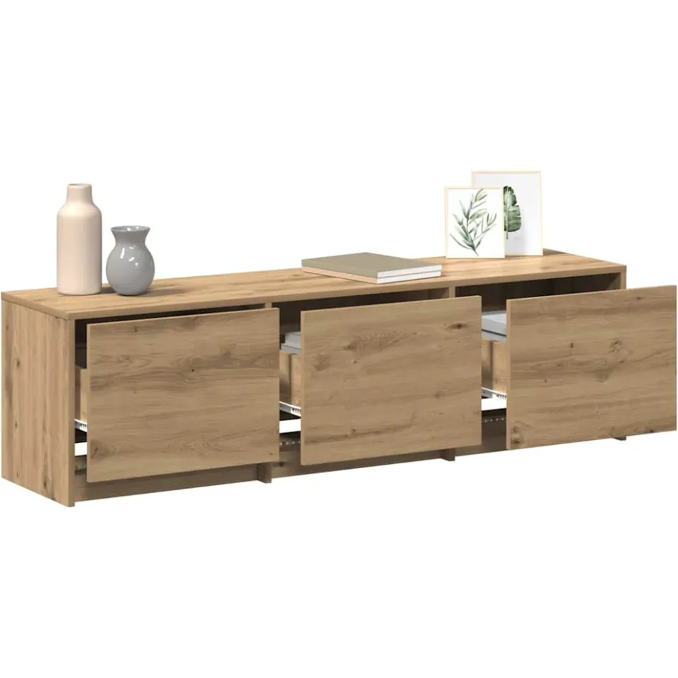 vidaXL TV-kast met LED 140 x 34 x 40 cm Artisanaal eiken Bruin