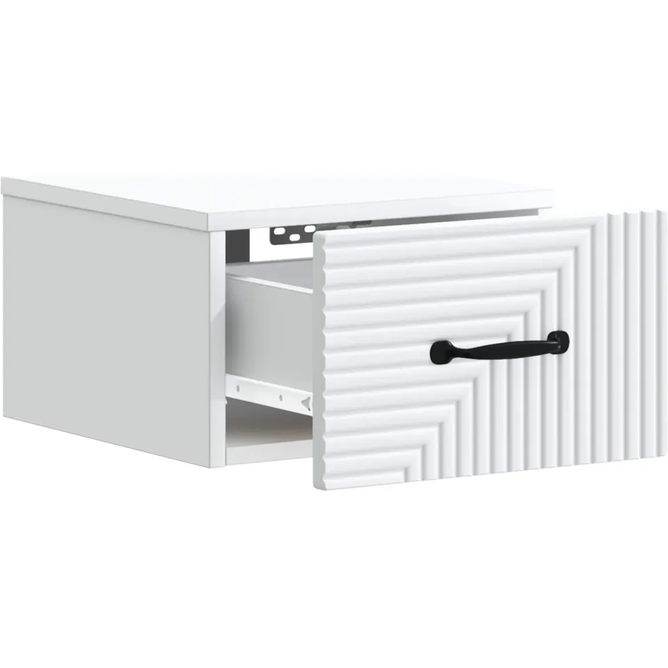 vidaXL Wandbeugel Bedkast Wit 34,5 x 33 x 20 cm Bewerkt hout, foto 3