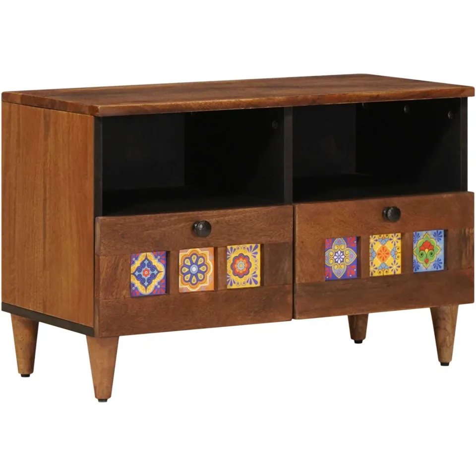 vidaXL Salontafel met lade Bruin 80 x 54 x 40 cm Massief Mango Hout, foto 3