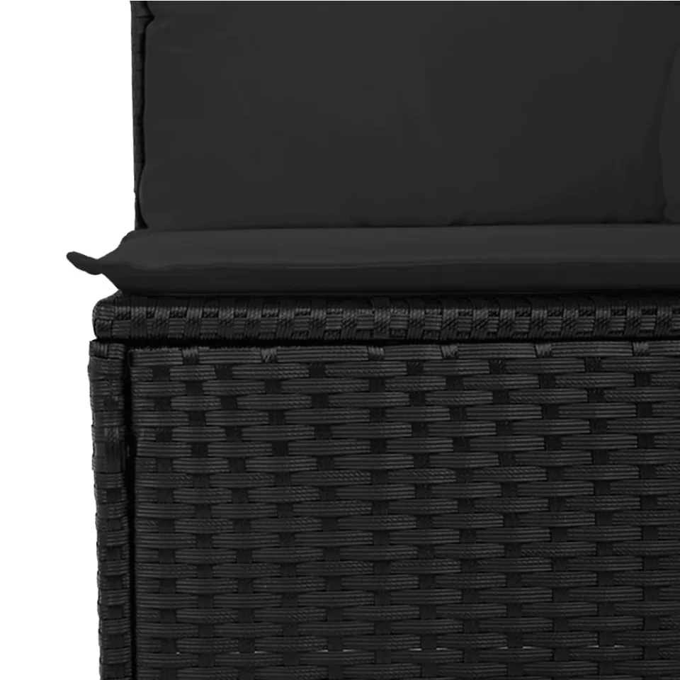 vidaXL 11-delige Loungeset met kussens poly rattan zwart, foto 4