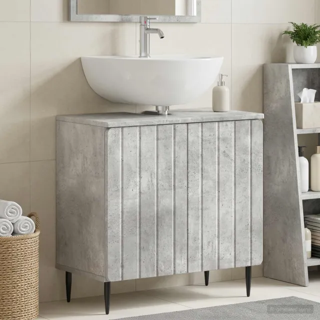 vidaXL Badkamer wastafelkast ZWOLLE Betongrijs 59,5 x 31,5 x 59 cm