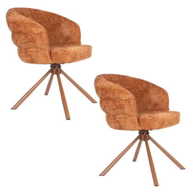 Housecraft Living Marjolein draaibare eetkamerstoel terracotta Rood