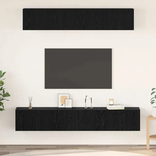 vidaXL Tv-meubelset 5 st 80 x 30 x 30 cm Zwart Eiken