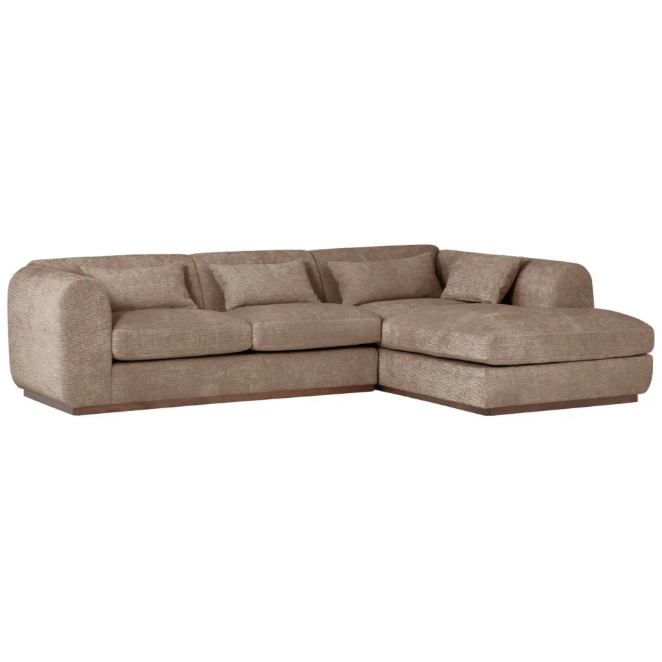 WOOOD Brenvo Hoekbank Rechts - Structure Velvet - Zand - 73x306x178, foto 3