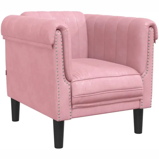 vidaXL Fauteuil - fluweel - roze