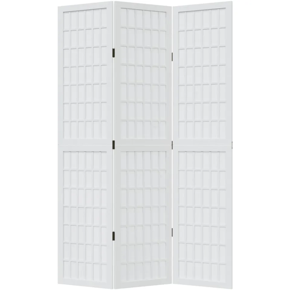 vidaXL Kamerscherm met 3 panelen massief paulowniahout wit, foto 5