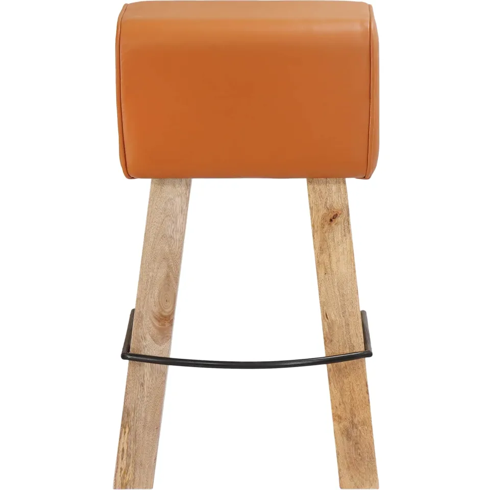 vidaXL Barkruk 2 st Bruin 44 x 33 x 74 cm Echt Leer, foto 4