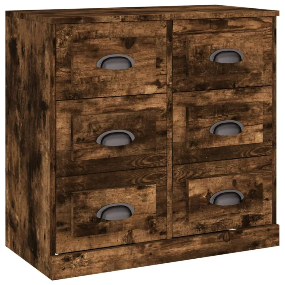 vidaXL Dressoirs 2 st bewerkt hout gerookt eikenkleurig, foto 4