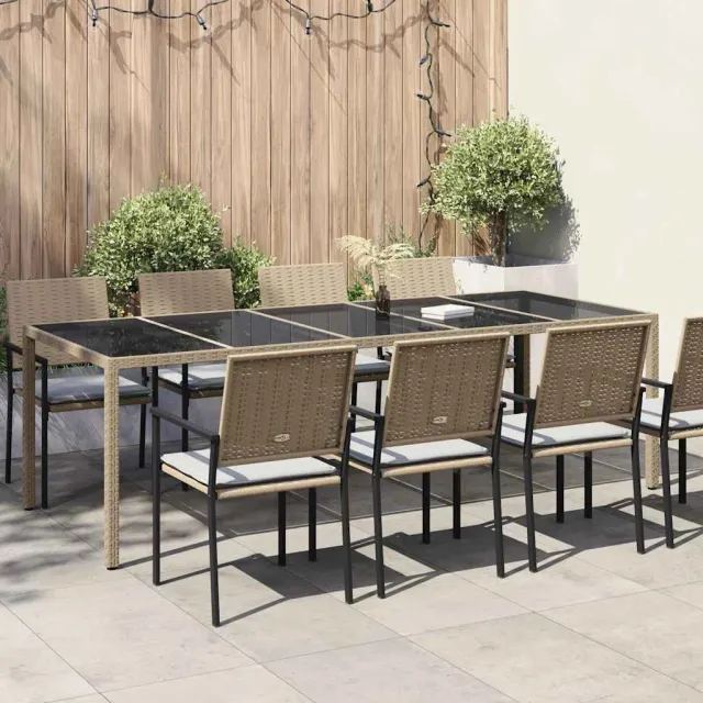 vidaXL Tuinstafel Beige poly rattan, foto 2