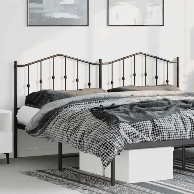 vidaXL Vervangend hoofdbord 180 cm metaal zwart