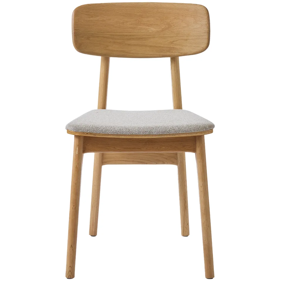 Olivine Lana houten eetkamerstoel naturel - met beige stoffen zitting, foto 3