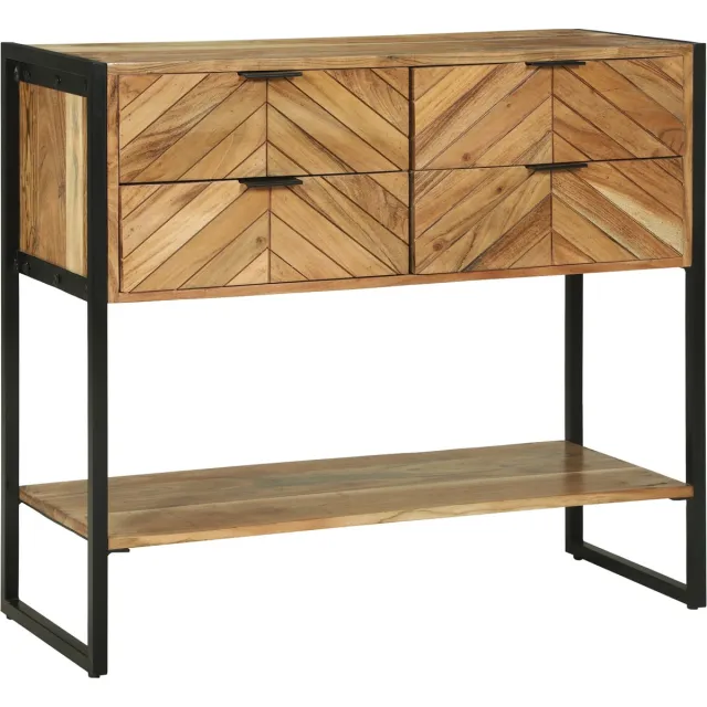 vidaXL Wandtafel - met - lade - Bruin - 90 - x - 35 - x - 80 - cm - Massief - Acacia - Hout