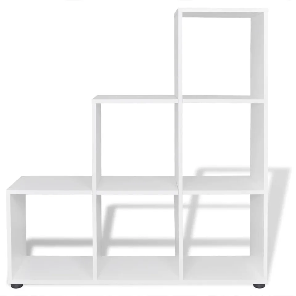 vidaXL Boekenkast/presentatiemeubel trapvormig 107 cm wit