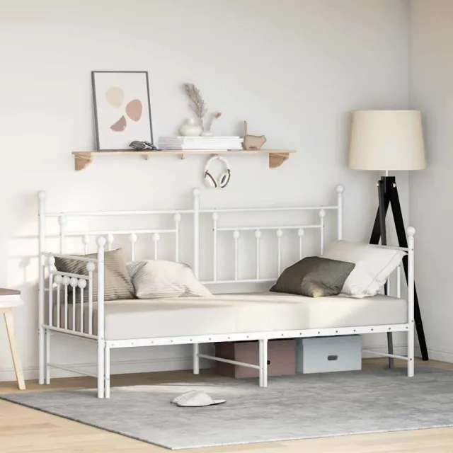 vidaXL Bedframe voor een daybed Wit 80 x 200 cm Gepoedercoat staal