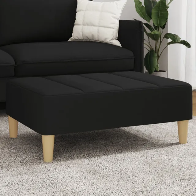vidaXL Voetenbank 77x55x31 cm stof zwart, foto 2
