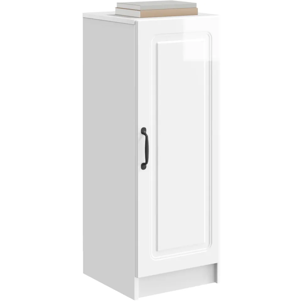 vidaXL Dressoir Hoogglans Wit 33 x 34,5 x 87 cm Bewerkt hout
