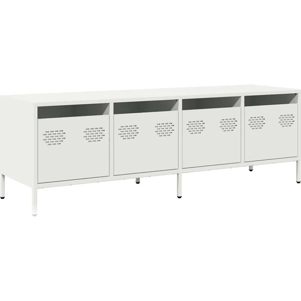 vidaXL Tv-meubel 135x39x43,5 cm koudgewalst staal wit, foto 3